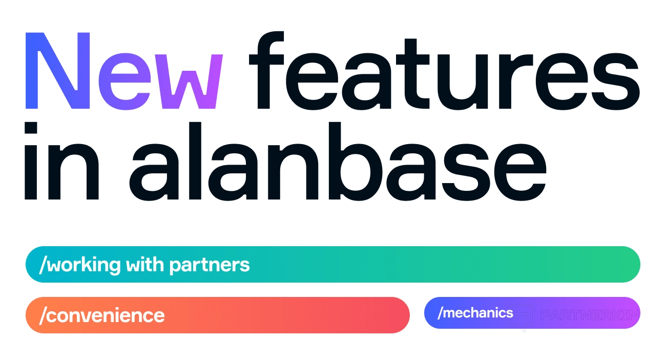 New features in Alanbase. Working with partners, convenience, mechanics.