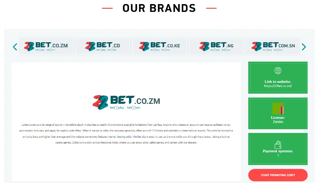 Why Work with 22Bet Partners?