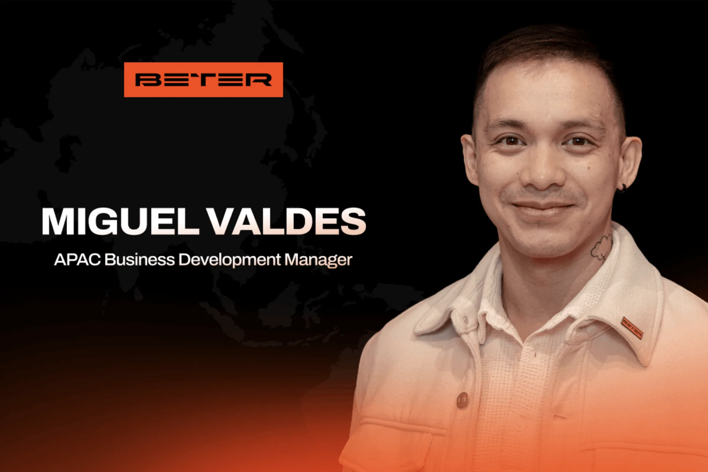 BETER Names Miguel Valdes as Business Development Manager for APAC