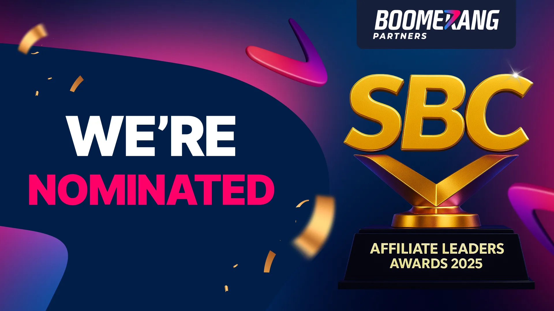 Boomerang Partners shortlisted in 6 award categories at SBC – Affiliate Leaders AWARDS 2025